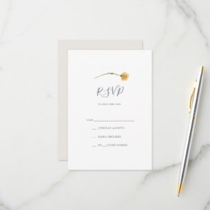 Fleur sauvage de printemps   Carte RSVP blanche