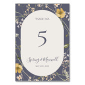 Fleur sauvage de printemps | Numéro de table pourp (Dos)