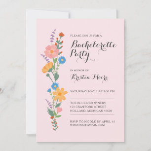 Fleur sauvage d'été Bachelorette Party Invitation