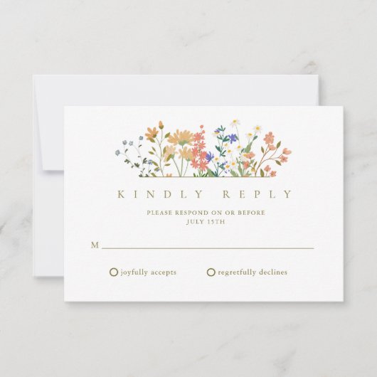Fleur sauvage d'été Boho Wedding RSVP (Devant)