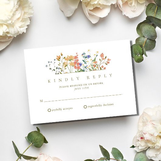 Fleur sauvage d'été Boho Wedding RSVP