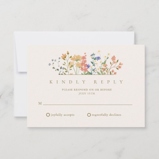 Fleur sauvage d'été Boho Wedding RSVP (Devant)