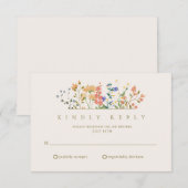 Fleur sauvage d'été Boho Wedding RSVP (Devant / Derrière)