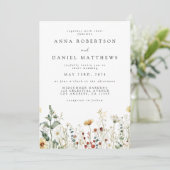 Fleur sauvage d'été Champ QR Code Faire-part de ma (Debout devant)