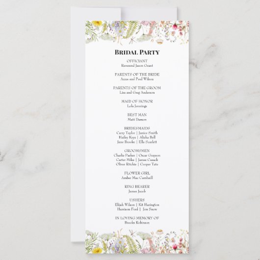 Fleur sauvage d'été du printemps | Programme de ma (Dos)