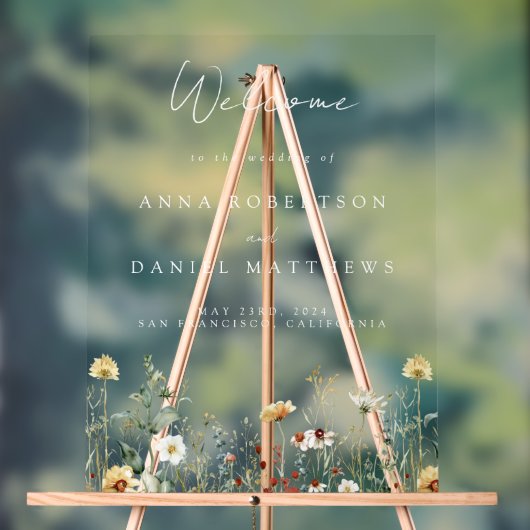 Fleur sauvage d'été Mariage de terrain Bienvenue (Neutre)