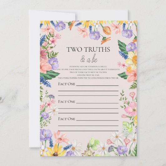 Fleur sauvage Deux Vérités et une carte de jeu pou (Devant)