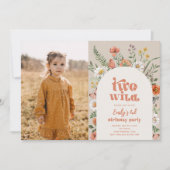 Fleur sauvage Deuxième anniversaire Invitation pho (Devant)