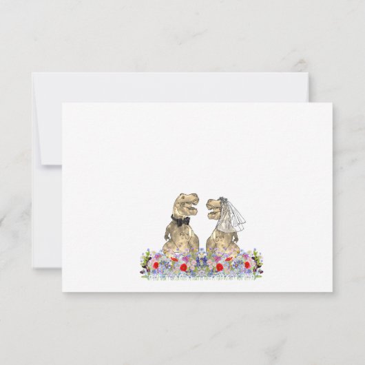 Fleur sauvage Dinosaur Thème Mariage Réponse (Dos)