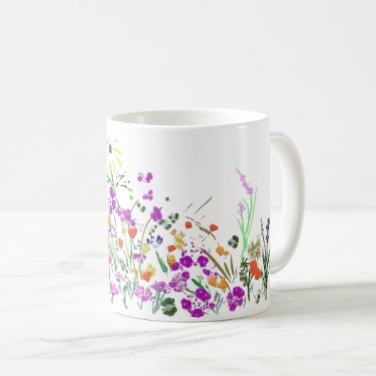 Fleur sauvage Doodle Mug (Devant droit)