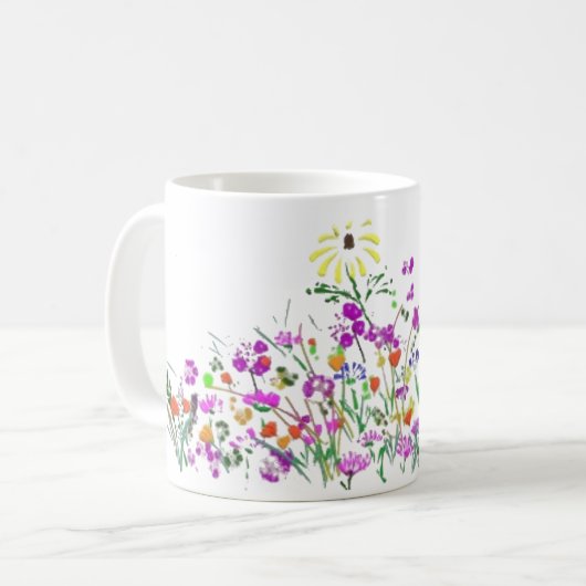 Fleur sauvage Doodle Mug (Devant gauche)