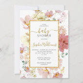 Fleur sauvage douce Baby shower Floral Invitation (Devant)
