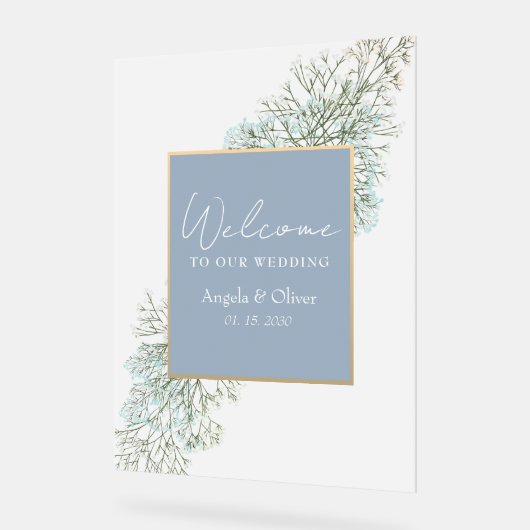 Fleur sauvage Dusty Blue Mariage Memorial (Angle)