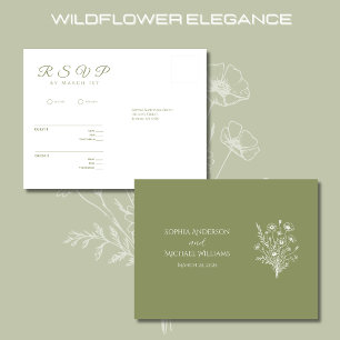 Fleur sauvage Elegance-RSVP-Mariage- Carte postale