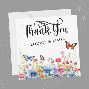 Fleur sauvage Élégant Carte de remerciements simpl