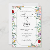 Fleur sauvage Elégant Mariage Invitation (Devant)