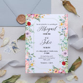 Fleur sauvage Elégant Mariage Invitation