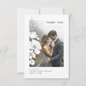 Fleur sauvage Élégant Mariage moderne Merci photo (Devant)