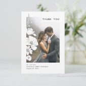 Fleur sauvage Élégant Mariage moderne Merci photo (Debout devant)