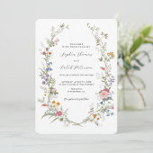 Fleur sauvage Elegant Vintage Wedding Invitation (Debout devant)