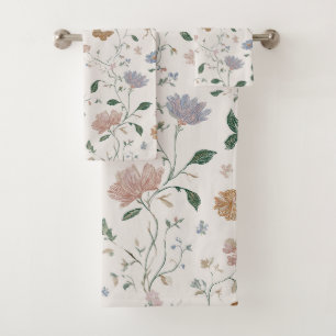 Fleur Sauvage Élégante & Papillon Toile-De-Jouy