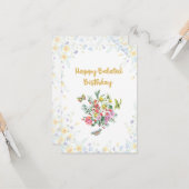 Fleur sauvage En Bloom Bonne Carte Anniversaire Be (Devant/Arrière en situation)