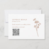 Fleur sauvage en terre cuite QR Code mariage RSVP (Devant)