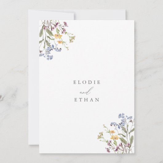 Fleur sauvage Engagement Partie Amour Invitation e (Dos)