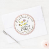 Fleur sauvage et Bee Candle Étiquette Rose Gold Bo (Enveloppe)