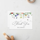 Fleur sauvage et carte de remerciement d'abeilles (Devant/Arrière en situation)