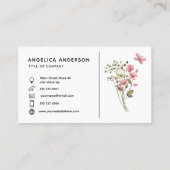 Fleur sauvage et papillons carte de visite (Dos)