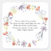 Fleur sauvage - étiquette de la bougie de prière (Devant)