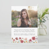 Fleur sauvage Faire-part de diplôme fille 5 Photos (Debout devant)