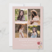 Fleur sauvage Faire-part de diplôme fille 5 Photos (Dos)