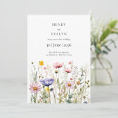 Fleur sauvage Faire-part de mariage Boho Floral Mo (Debout devant)