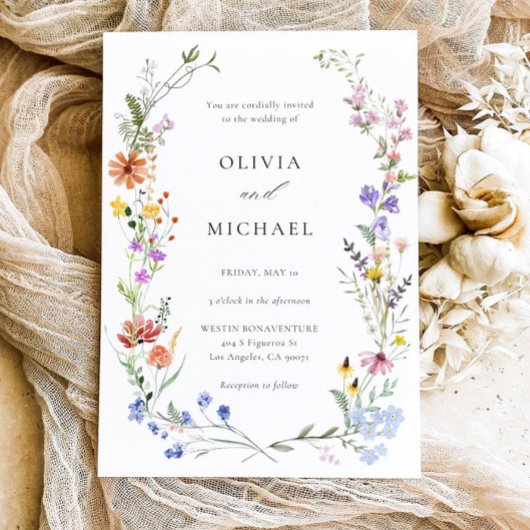 Fleur sauvage Faire-part de mariage Boho Floral Mo