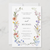 Fleur sauvage Faire-part de mariage Boho Floral Mo (Devant)