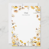 fleur sauvage faire-part de mariage jaune (Dos)