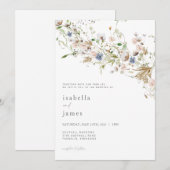 Fleur sauvage Faire-part de mariage Pastel Floral  (Devant / Derrière)