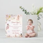 Fleur sauvage Fairy Anniversaire Photo Carte de re (Debout devant)