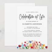 Fleur sauvage Fête de la vie Invitation (Devant / Derrière)