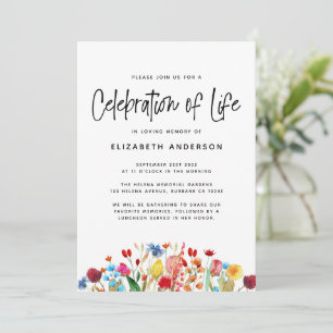 Fleur sauvage Fête de la vie Invitation