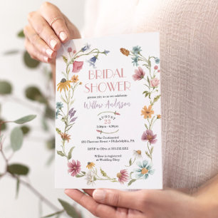 Fleur sauvage Field Boho Bridal Show Invitation