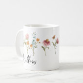 Fleur sauvage Field Boho Mug personnalisé avec nom (Devant gauche)