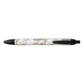 Fleur sauvage Floral Aquarelle Nom Stylo (Dos)