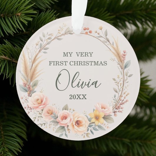 Fleur sauvage Floral Baby First Christmas Personna