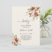 Fleur sauvage Floral Baby shower Invitation fille (Debout devant)