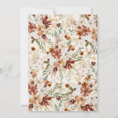 Fleur sauvage Floral Baby shower Invitation fille (Dos)