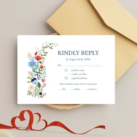 Fleur sauvage Floral Boho Wedding RSVP