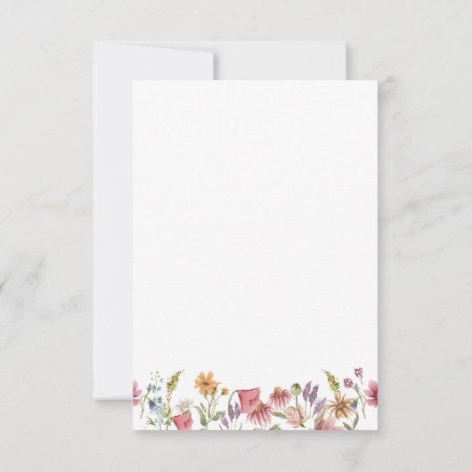 Fleur sauvage Floral Mariage Menu Choix RSVP (Dos)